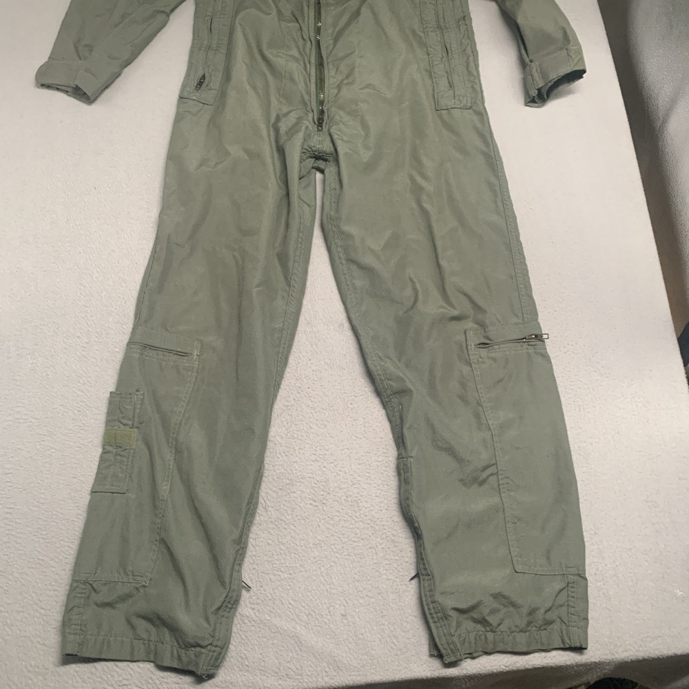 Military Flight Suit Flyer's Summer Coveralls Fire Resistant 42 Long Sage Green - Picture 4 of 16